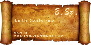 Barth Szalviusz névjegykártya
